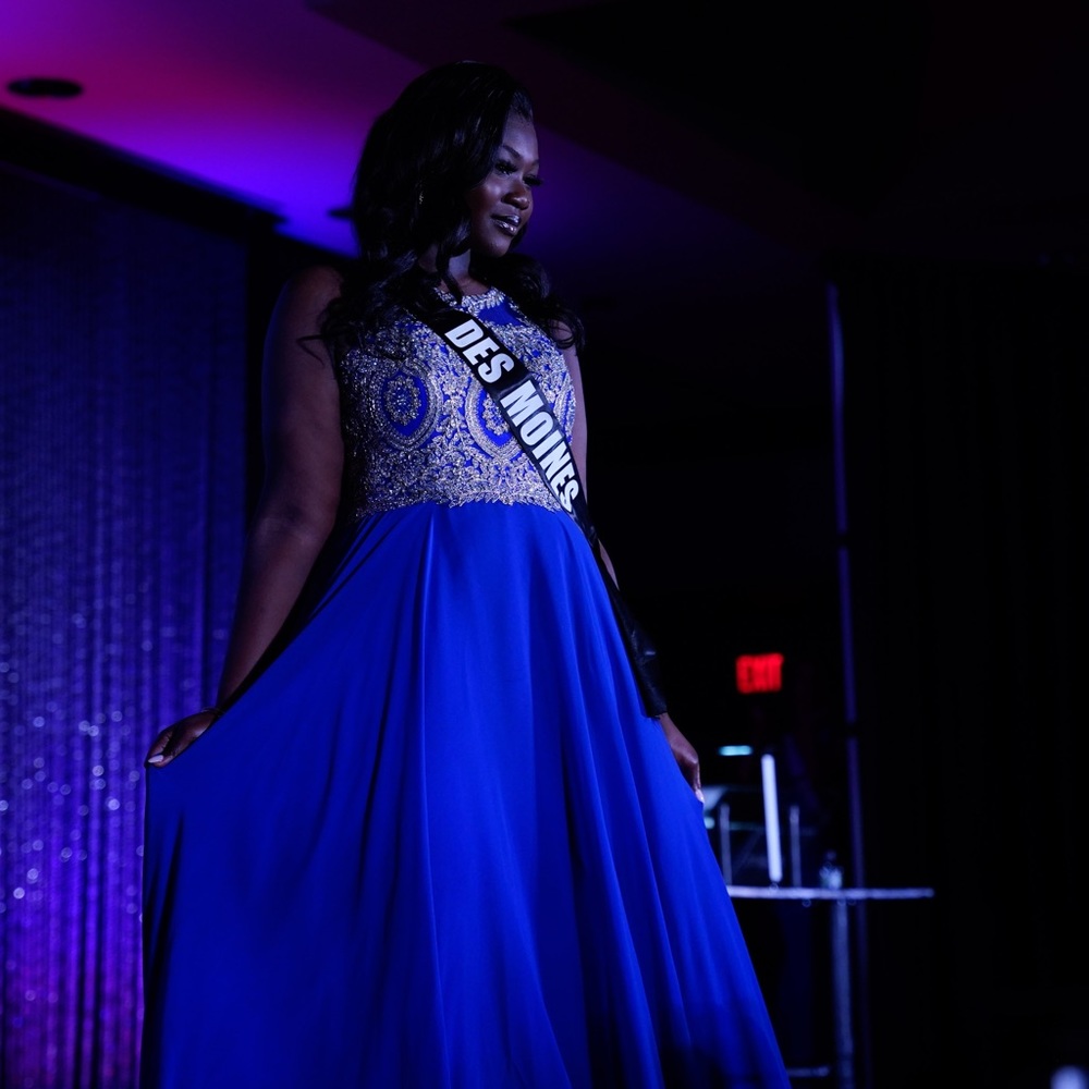Blue beaded dress